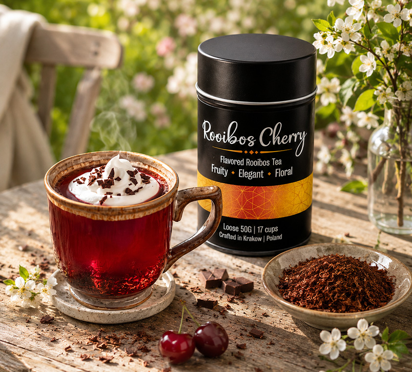 Rooibos Cherry Dessert Style z wiśniami